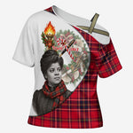 Ida B. Wells Power Of The Press Christmas Cross Shoulder Shirt Vintage Plaid Red Torch Holiday