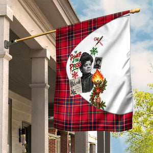 Ida B. Wells Power Of The Press Christmas Garden Flag Vintage Plaid Red Torch Holiday