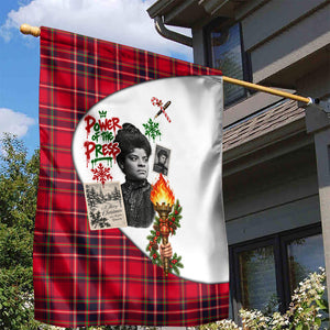 Ida B. Wells Power Of The Press Christmas Garden Flag Vintage Plaid Red Torch Holiday