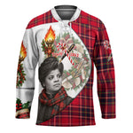 Ida B. Wells Power Of The Press Christmas Hockey Jersey Vintage Plaid Red Torch Holiday