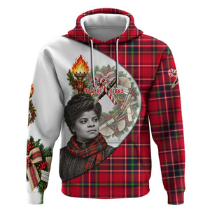Ida B. Wells Power Of The Press Christmas Hoodie Vintage Plaid Red Torch Holiday
