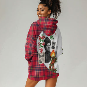 Ida B. Wells Power Of The Press Christmas Hoodie Dress Vintage Plaid Red Torch Holiday