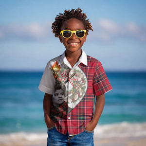 Ida B. Wells Power Of The Press Christmas Kid Hawaiian Shirt Vintage Plaid Red Torch Holiday
