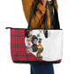 Ida B. Wells Power Of The Press Christmas Leather Tote Bag Vintage Plaid Red Torch Holiday