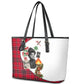 Ida B. Wells Power Of The Press Christmas Leather Tote Bag Vintage Plaid Red Torch Holiday