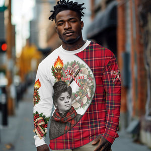 Ida B. Wells Power Of The Press Christmas Long Sleeve Shirt Vintage Plaid Red Torch Holiday