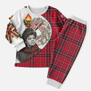 Ida B. Wells Power Of The Press Christmas Pajama Set Vintage Plaid Red Torch Holiday