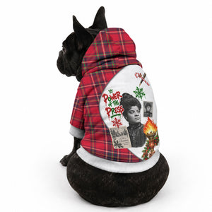 Ida B. Wells Power Of The Press Christmas Pet Hoodie Vintage Plaid Red Torch Holiday