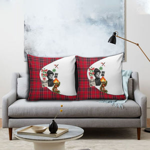 Ida B. Wells Power Of The Press Christmas Pillow Cover Vintage Plaid Red Torch Holiday