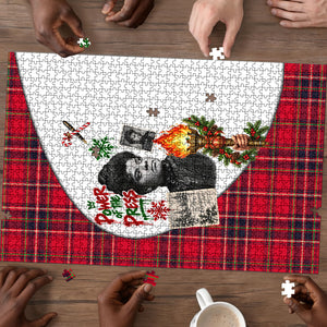 Ida B. Wells Power Of The Press Christmas Puzzle Vintage Plaid Red Torch Holiday