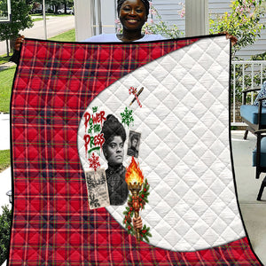 Ida B. Wells Power Of The Press Christmas Quilt Vintage Plaid Red Torch Holiday