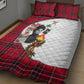 Ida B. Wells Power Of The Press Christmas Quilt Bed Set Vintage Plaid Red Torch Holiday