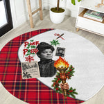 Ida B. Wells Power Of The Press Christmas Round Carpet Vintage Plaid Red Torch Holiday