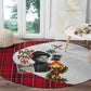 Ida B. Wells Power Of The Press Christmas Round Carpet Vintage Plaid Red Torch Holiday