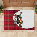 Ida B. Wells Power Of The Press Christmas Rubber Doormat Vintage Plaid Red Torch Holiday
