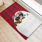 Ida B. Wells Power Of The Press Christmas Rubber Doormat Vintage Plaid Red Torch Holiday