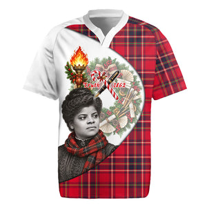Ida B. Wells Power Of The Press Christmas Rugby Jersey Vintage Plaid Red Torch Holiday