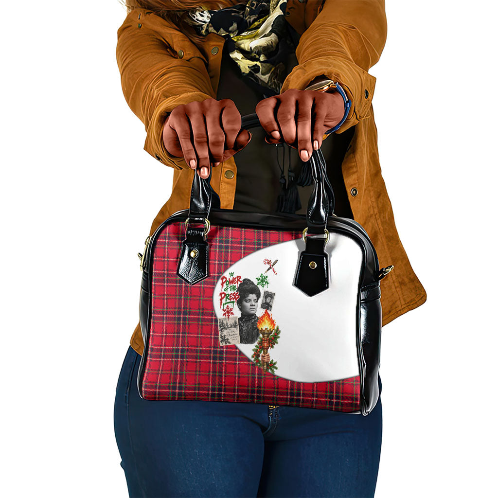 Ida B. Wells Power Of The Press Christmas Shoulder Handbag Vintage Plaid Red Torch Holiday