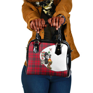 Ida B. Wells Power Of The Press Christmas Shoulder Handbag Vintage Plaid Red Torch Holiday