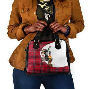 Ida B. Wells Power Of The Press Christmas Shoulder Handbag Vintage Plaid Red Torch Holiday