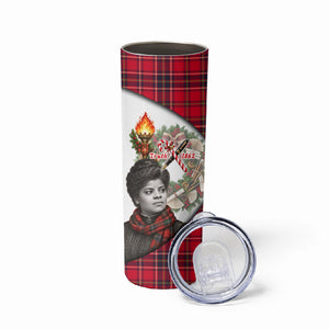 Ida B. Wells Power Of The Press Christmas Skinny Tumbler Vintage Plaid Red Torch Holiday