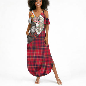Ida B. Wells Power Of The Press Christmas Summer Maxi Dress Vintage Plaid Red Torch Holiday