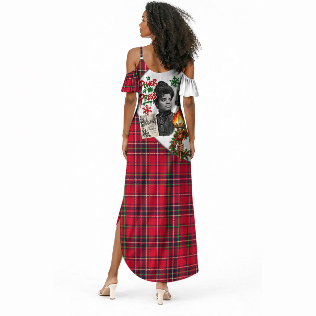 Ida B. Wells Power Of The Press Christmas Summer Maxi Dress Vintage Plaid Red Torch Holiday