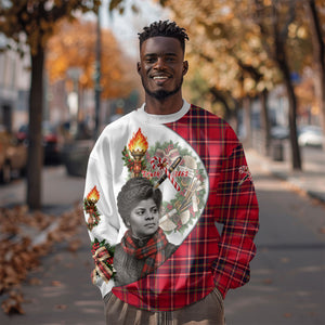 Ida B. Wells Power Of The Press Christmas Sweatshirt Vintage Plaid Red Torch Holiday