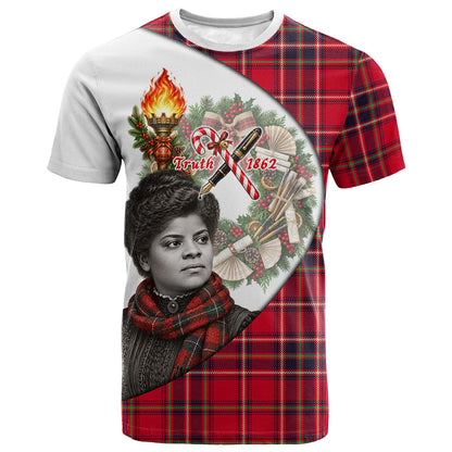 Ida B. Wells Power Of The Press Christmas T shirt Vintage Plaid Red Torch Holiday