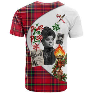 Ida B. Wells Power Of The Press Christmas T shirt Vintage Plaid Red Torch Holiday