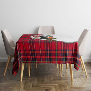 Ida B. Wells Power Of The Press Christmas Tablecloth Vintage Plaid Red Torch Holiday