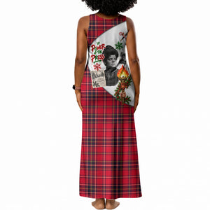 Ida B. Wells Power Of The Press Christmas Tank Maxi Dress Vintage Plaid Red Torch Holiday