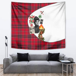 Ida B. Wells Power Of The Press Christmas Tapestry Vintage Plaid Red Torch Holiday