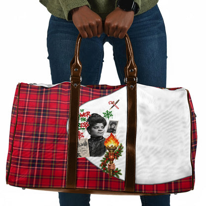 Ida B. Wells Power Of The Press Christmas Travel Bag Vintage Plaid Red Torch Holiday