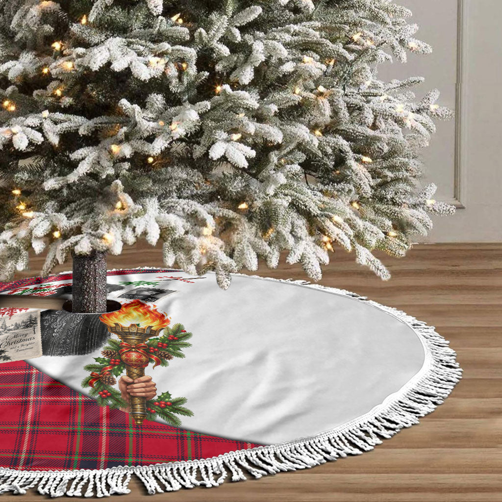 Ida B. Wells Power Of The Press Christmas Tree Skirt Vintage Plaid Red Torch Holiday