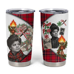 Ida B. Wells Power Of The Press Christmas Tumbler Cup Vintage Plaid Red Torch Holiday