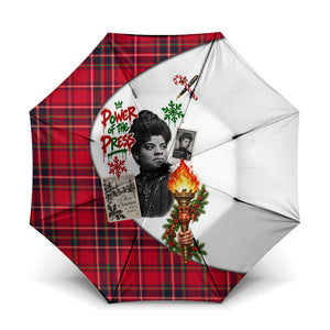 Ida B. Wells Power Of The Press Christmas Umbrella Vintage Plaid Red Torch Holiday