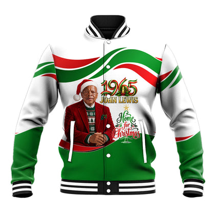 John Lewis Home For Christmas Baseball Jacket Honoring John Lewis Legacy Light Courage