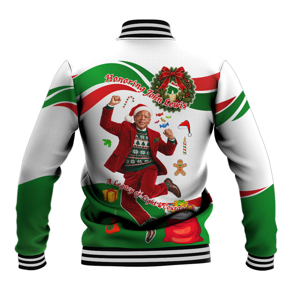 John Lewis Home For Christmas Baseball Jacket Honoring John Lewis Legacy Light Courage