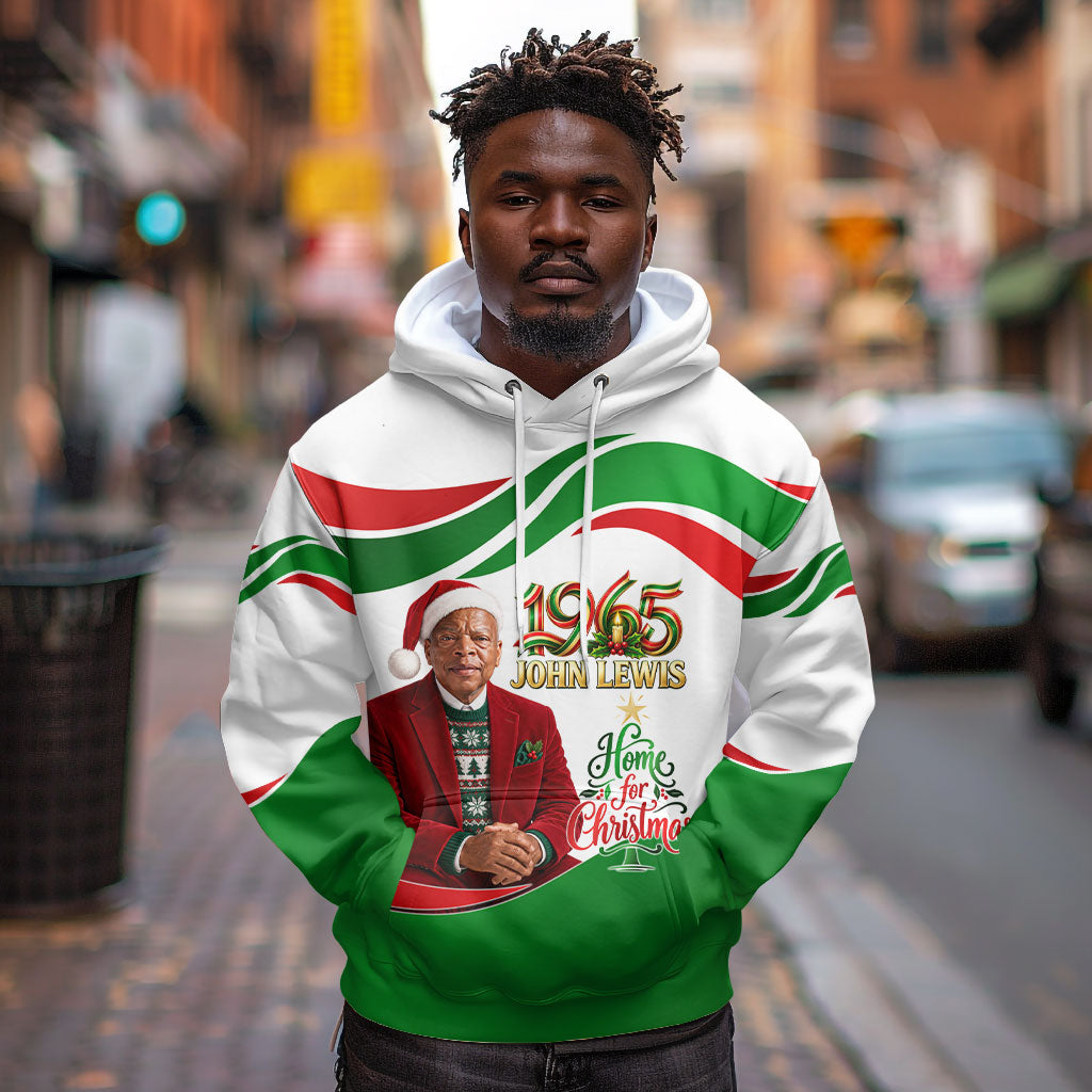 John Lewis Home For Christmas Hoodie Honoring John Lewis Legacy Light Courage