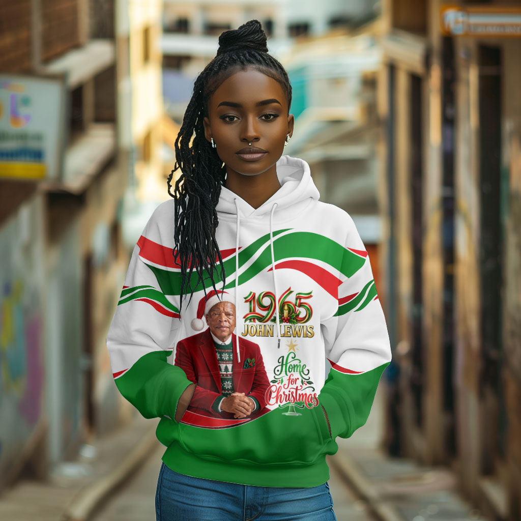 John Lewis Home For Christmas Hoodie Honoring John Lewis Legacy Light Courage