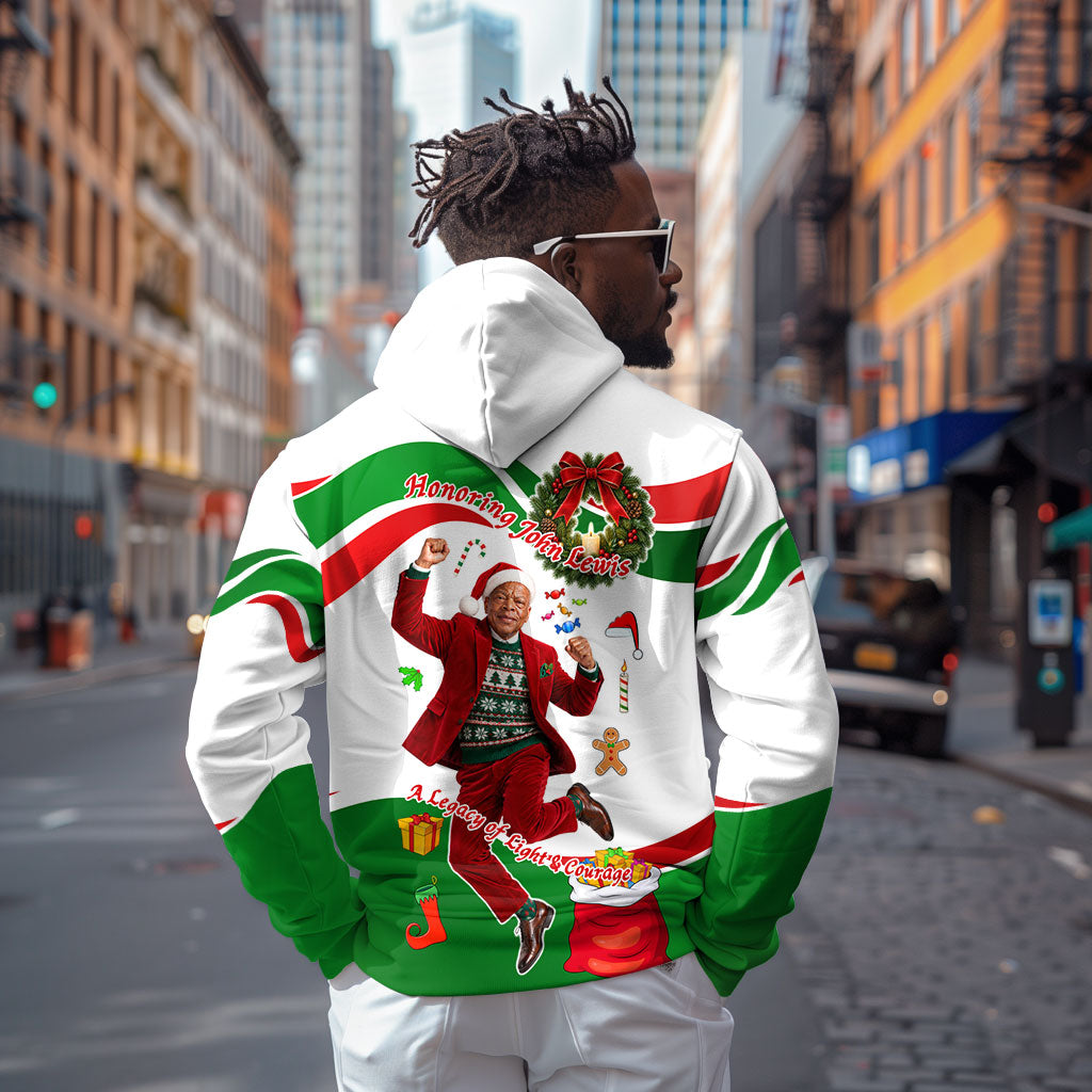 John Lewis Home For Christmas Hoodie Honoring John Lewis Legacy Light Courage