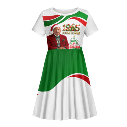 John Lewis Home For Christmas Kid Short Sleeve Dress Honoring John Lewis Legacy Light Courage