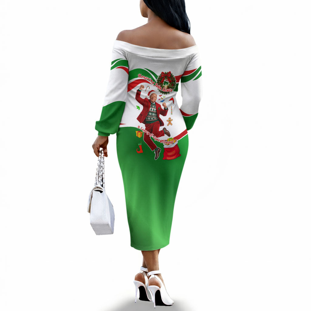 John Lewis Home For Christmas Off The Shoulder Long Sleeve Dress Honoring John Lewis Legacy Light Courage