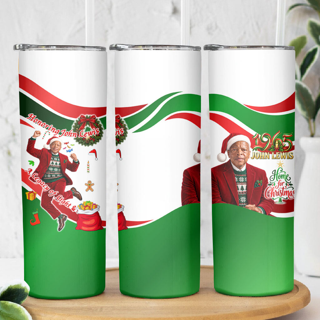 John Lewis Home For Christmas Skinny Tumbler Honoring John Lewis Legacy Light Courage