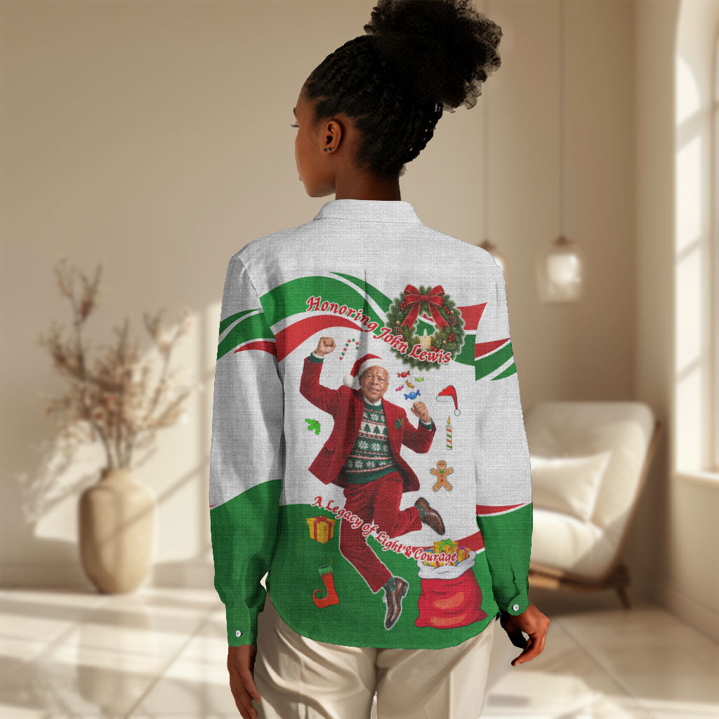John Lewis Home For Christmas Women Casual Shirt Honoring John Lewis Legacy Light Courage