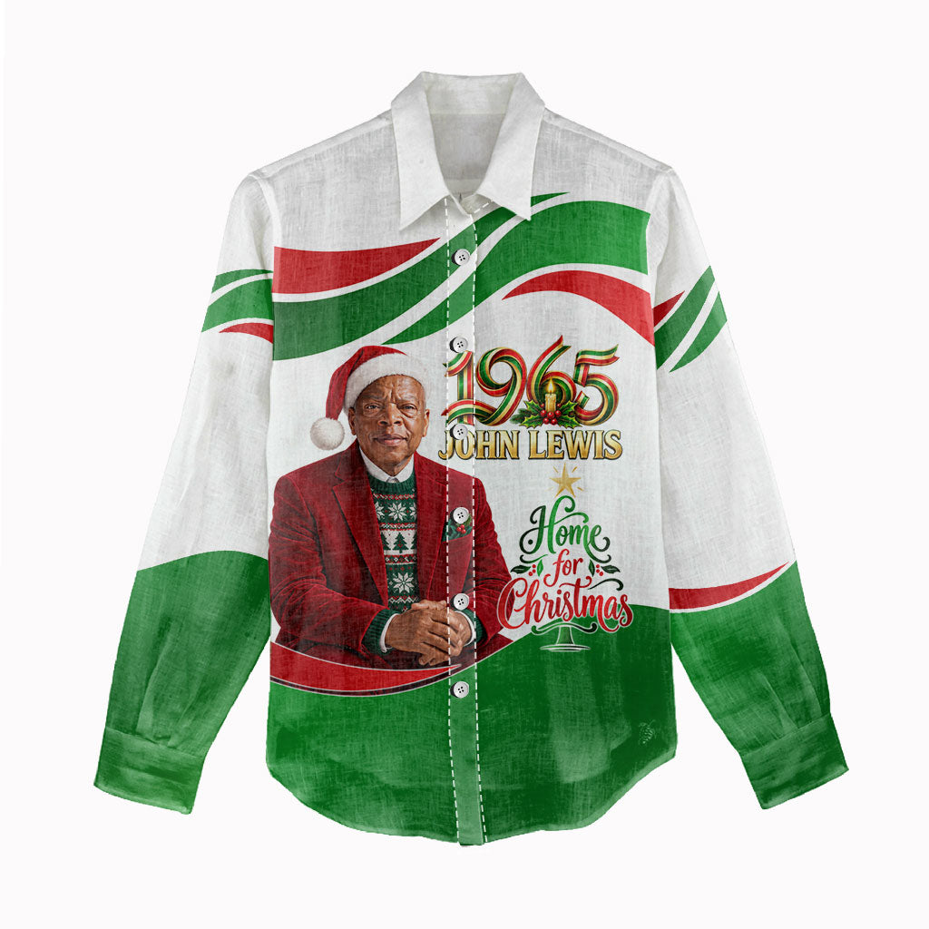 John Lewis Home For Christmas Women Casual Shirt Honoring John Lewis Legacy Light Courage