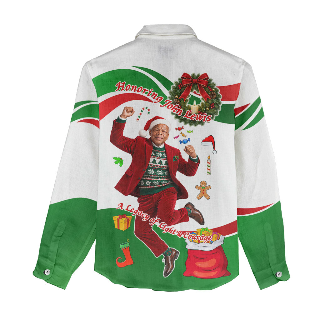 John Lewis Home For Christmas Women Casual Shirt Honoring John Lewis Legacy Light Courage