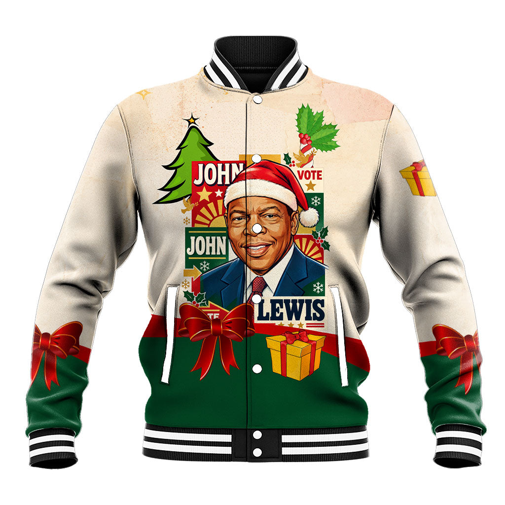 John Lewis Selma 1965 Christmas Baseball Jacket Civil Rights Courage Hope Peace Festive Holiday Tree
