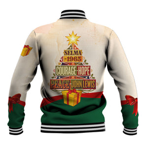 John Lewis Selma 1965 Christmas Baseball Jacket Civil Rights Courage Hope Peace Festive Holiday Tree